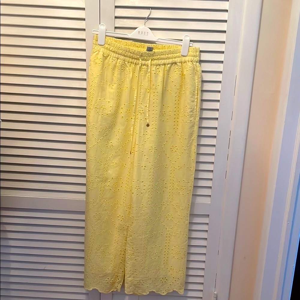 Calypso Yellow Eyelet Pants cotton M